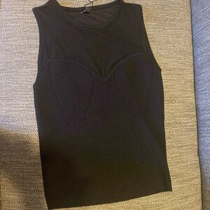 Brand new black Express top with mesh detailing. Small.